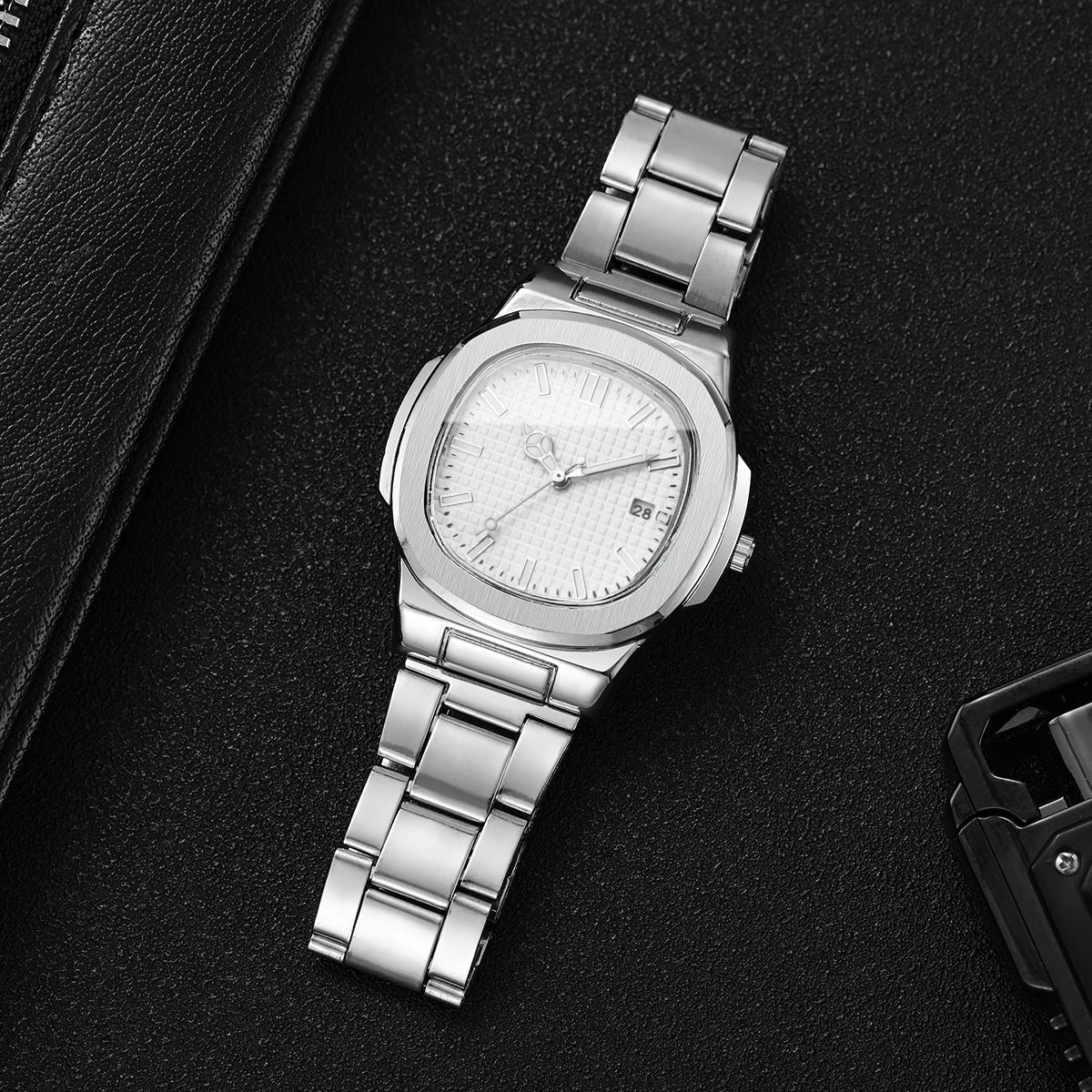 Luxury Square Men Business Watches Simple Calendar Quartz Watch for Mens Clock（Without Box）