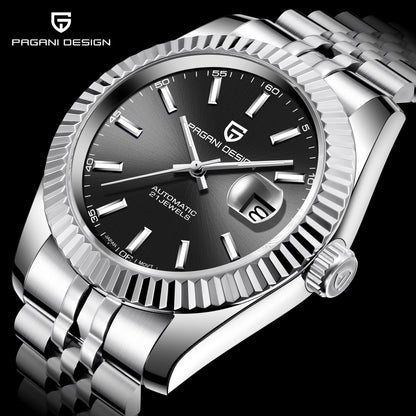 PAGANI DESIGN Watches Luxury Diamond Dial Mechanical Watch For Men Top NH35 Movt Sapphire Glass Stainless Steel Waterproof Watch