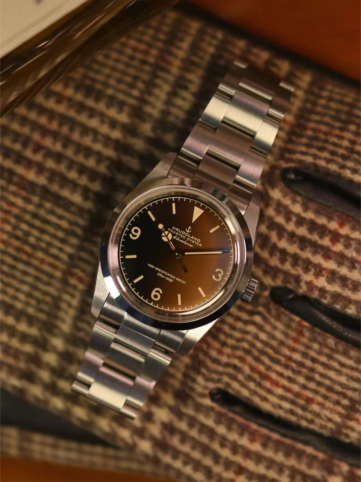 Hruodland 2025 36mm New Classic Automatic Men Dress Watches NH38 Mechanical Stainless Steel Bracelet Black Sport Wristwatch Male