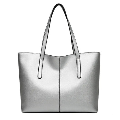 Women's Tote Bags Simple Large Capacity Femal Shoulder Bag Solid Color Commuter Leather Hand Bags Ladies Top Handle Bags