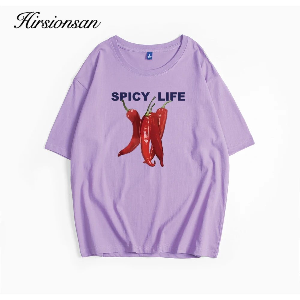 Hirsionsan Hot Girl Graphic Printed T Shirt Women Summer Cotton Soft Short Sleeve Casual Tee Female Oversized Higt Street Tops