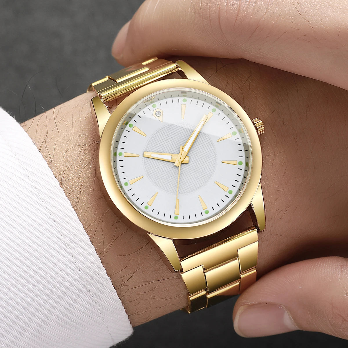 2PCS Couple's Watches Men Business Watch Fashion Analog Women Quartz Watch (Without Box)