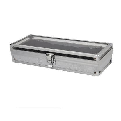 VANSIHO  Aluminum Watches 6/10/12 Grids Suitcase With Glass Window Watch Storage Aluminum Case  Watch Box Organizer For Men