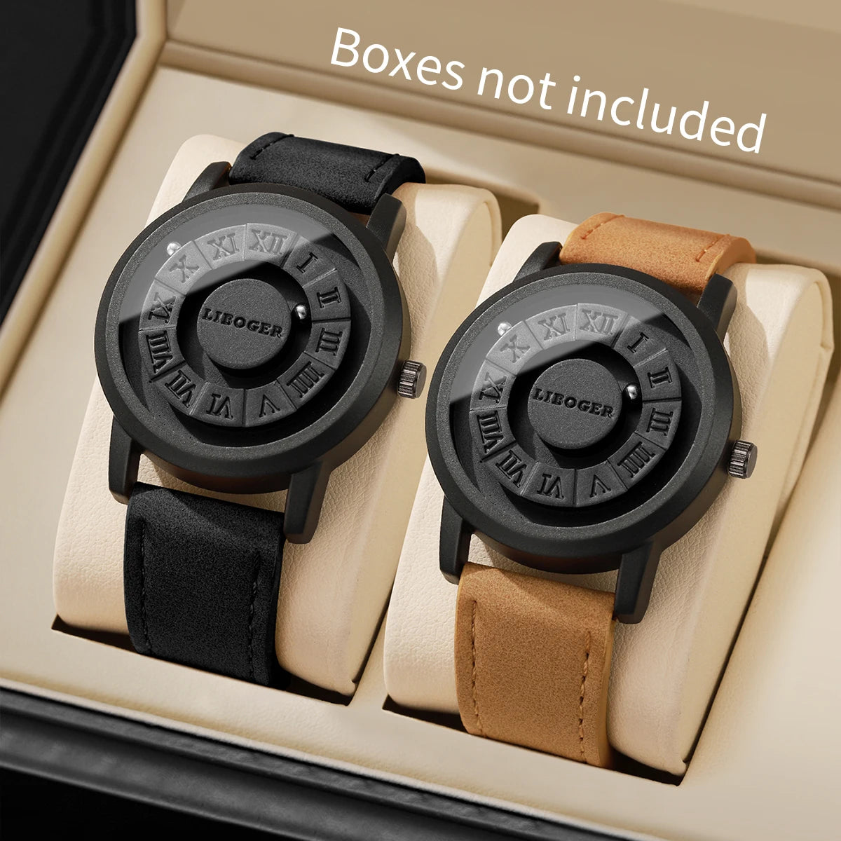 2/3PCS Fashion Roma Dial Men Quartz Watches Casual Leather Strap Wrist Watches Male Clock Reloj Hombre（Without Box）