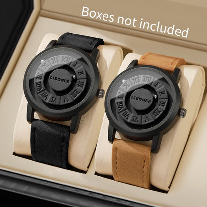 2/3PCS Fashion Roma Dial Men Quartz Watches Casual Leather Strap Wrist Watches Male Clock Reloj Hombre（Without Box）