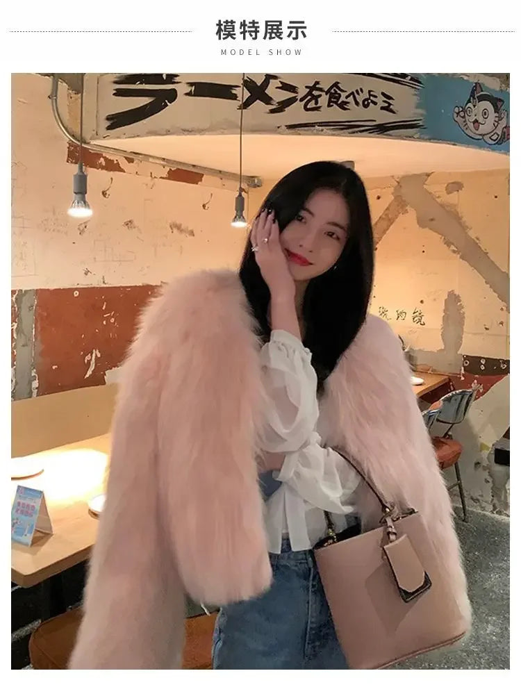 Faux Fur Coat Womens Clothing 2026 New Fashion Casual Imitation Fox Fur Coat Female  Short Loose Comfortable Winter Jacket