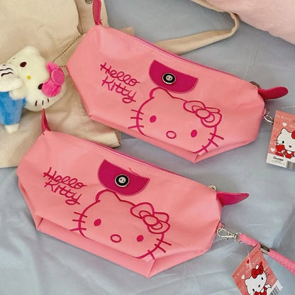 Hello Kitty Travel Makeup Bag Pen Bag Storage Bag Anime Cartoon Large Capacity Waterproof PU Handbag Gift for Girl Girlfriend