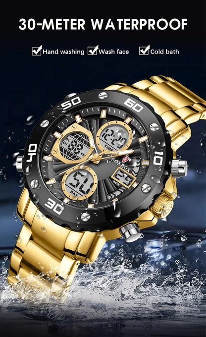 LIGE Watches For Men Luxury Brand Sport Quartz Wristwatch Waterproof Military Digital Clock Steel Men Watch Relogio Masculino