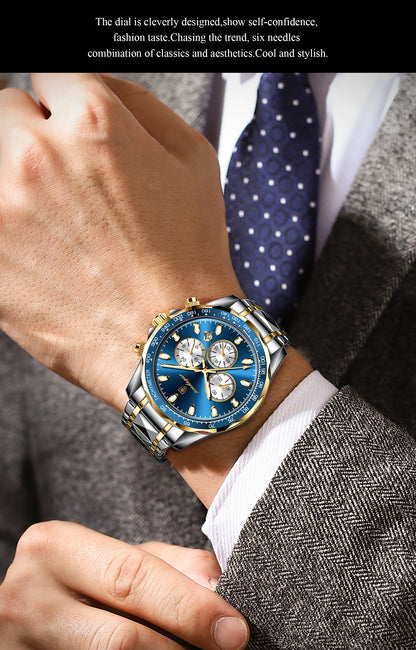 POEDAGAR Top Luxury Men Watch Chronograph Waterproof Luminous Date Man Watch Stainless Steel Sports Fashion Quartz Men's Watches