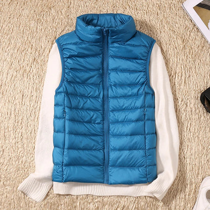 Women Vests 2023 New Autumn Winter Ultra Light Duck Down Vest Female Slim Sleeveless Jacket Windproof Warm Puffer Waistcoat