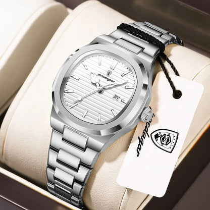 POEDAGAR Elegant Women's Watch Waterproof Luminous Date Fashion Ladies Wristwatch Stainless Steel Quartz Watches For Woman Reloj