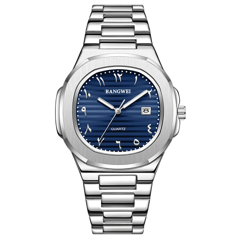 LIGE New Fashion Date Couple Watches 30M Waterproof Luminous Valentine's Day Gift Stainless Steel Watch Men Women Quartz Watch