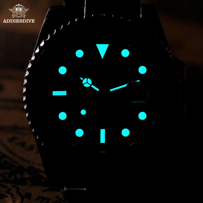 ADDIESDIVE Men's Watch BGW9 Super Luminous 316L Stainless Steel 20Bar Diving Quartz Steel Watches