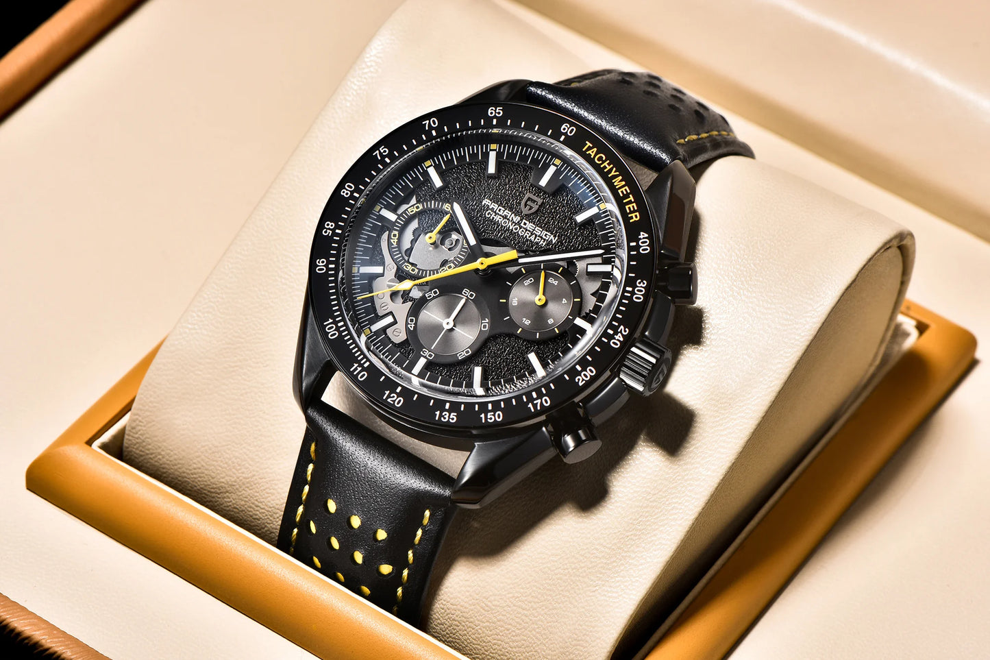 PAGANI DESIGN 2024 New Moon back Men's Watches Luxury VK63 Quartz Watch Men Sports Chronograp AR Sapphire glass Wrist watch Men