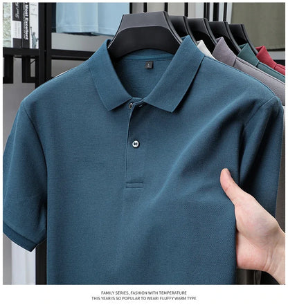 Men's 100% Cotton Polo Shirt - Summer Casual Breathable Tee,19 Colors,Ideal for Golf and Sports,Business Casual,Silk-Like Finish