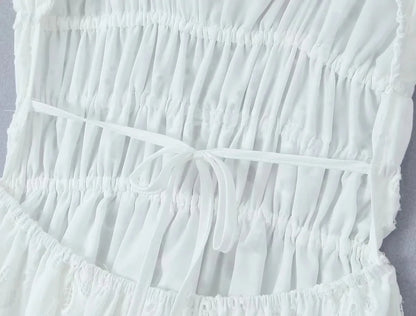Ashgaily White Dress Women Halter Cotton Long Dress Lace Elegant Party Outfits Ladies Sexy Club Clothes