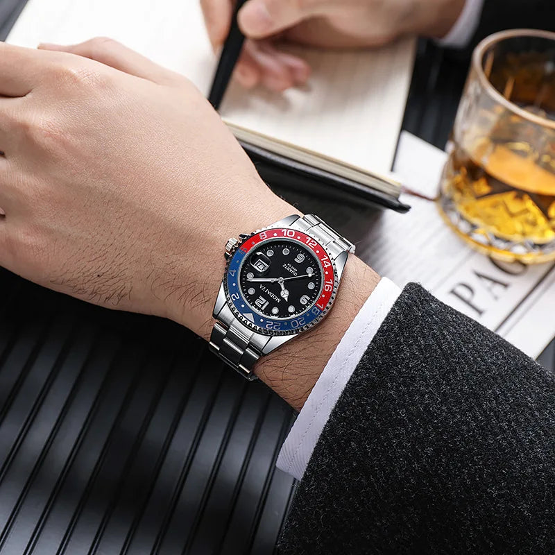 Fashion Men's Watches Date High-end Luxury Casual Sport Clock Classic Business Quartz Male Stainless Steel Wristwatches