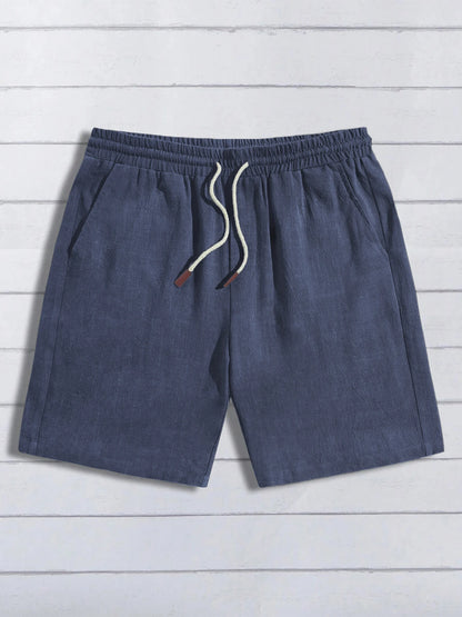 Summer thin linen shorts for men, loose and casual, five-inch pants, cotton and linen, breathable, suitable for beach and sports