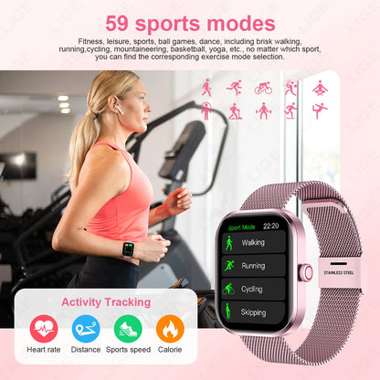 LIGE Fashion Smart Watches Women Bluetooth Call Women‘s Health Monitor Heart Rate Blood Pressure Fitness Digital Smartwatch Men