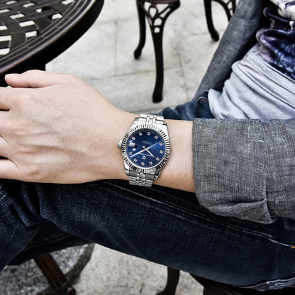 PAGANI DESIGN Watches Luxury Diamond Dial Mechanical Watch For Men Top NH35 Movt Sapphire Glass Stainless Steel Waterproof Watch