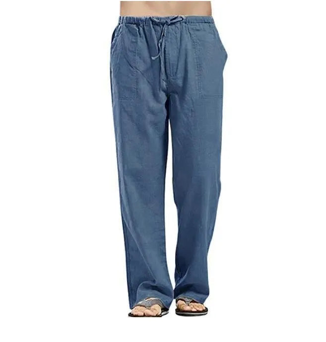 Fashion Mens Linen Wide Pants Korean Trousers Oversize Sports Streetwear Male Spring Yoga Pants Casual Men Clothing Sweatpants