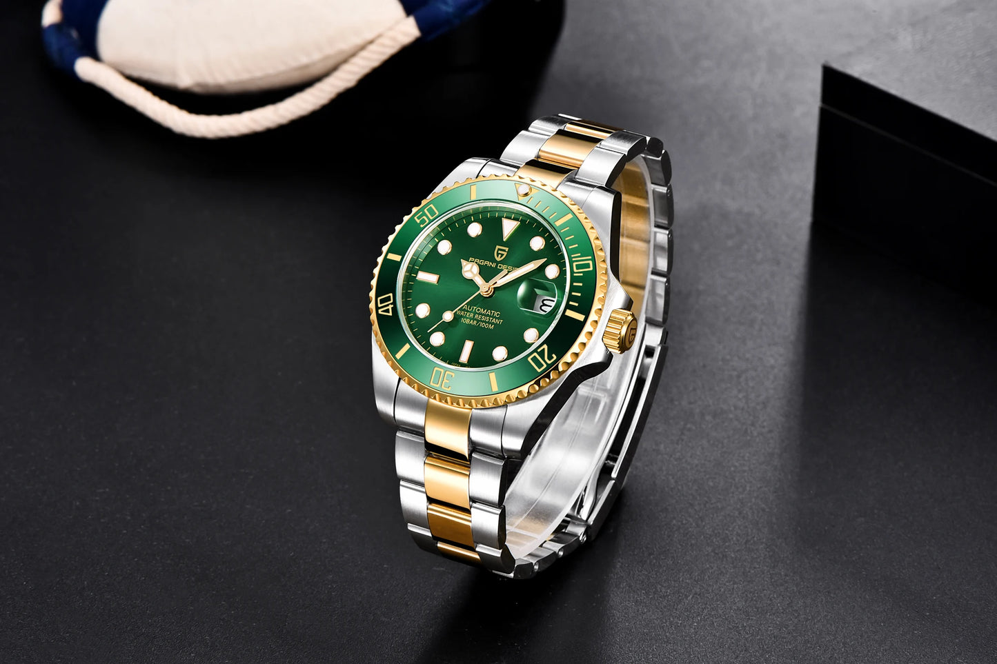 PAGANI DESIGN Watches Luxury Golden Mechanical Watch For Men New Sapphire Crystal Stainless Steel Luxury Waterproof  Men's Watch