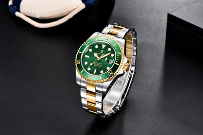 PAGANI DESIGN Watches Luxury Golden Mechanical Watch For Men New Sapphire Crystal Stainless Steel Luxury Waterproof  Men's Watch