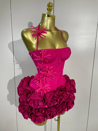 Sexy Halter Prom Gown Celebrity Club Two Piece Set Cocktail Elegant Women Fashion Luxury Birthday Party Red Black Bandage Outfit