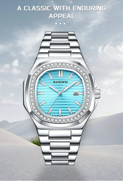 LIGE New Fashion Date Couple Watches 30M Waterproof Luminous Valentine's Day Gift Stainless Steel Watch Men Women Quartz Watch