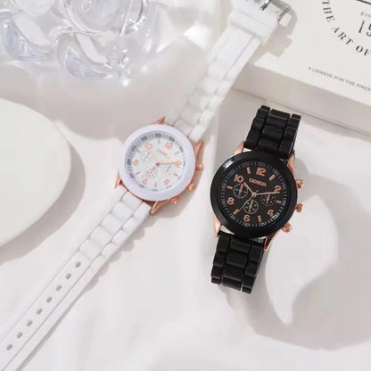Fashion Women's Watches Casual Silicone Band Analog Quartz Watch （Without Box）