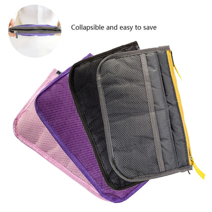 Women Cosmetic Organizer Bag Nylon Travel Insert Organizer Handbag Foldable Large Capacity Insert Bag Liner Makeup Tote