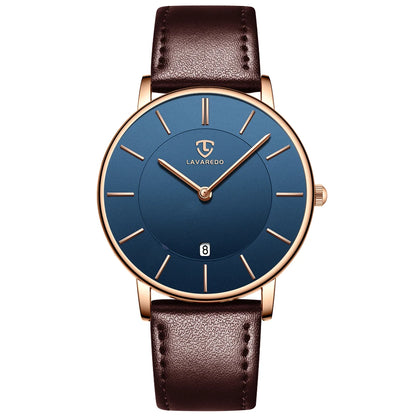 Mens Watches, Minimalist Fashion Simple Wrist Watch for Men Analog Date with Leather Strap