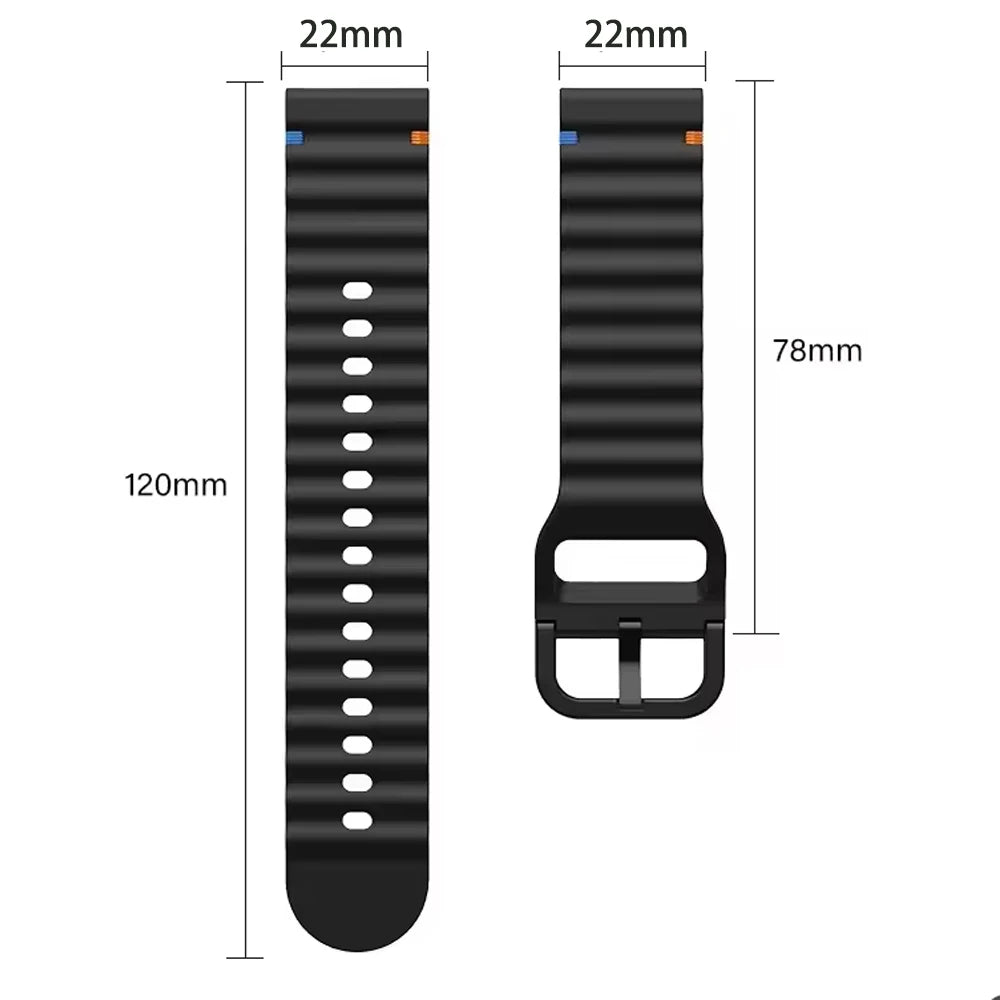 22mm Watch Strap For Xiaomi Watch 2 Pro S4 sport S3 S2 S1 Active/Mi Watch color 2 Smartwatch Watches Band Silicone Wave Bracelet