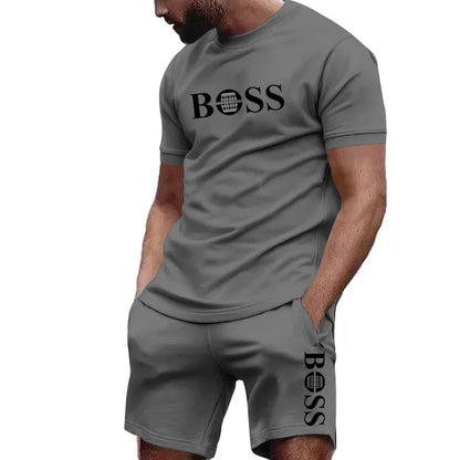 Men's two-piece sportswear short-sleeved T-shirt and pants set running and fitness sportswear summer 2025 big discount