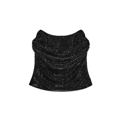 Sexy Diamond Halter Dress Women Shinny Sleeveless Backless V-neck Slim A-line Dresses Female 2026 Spring Summer Party Lady Robes
