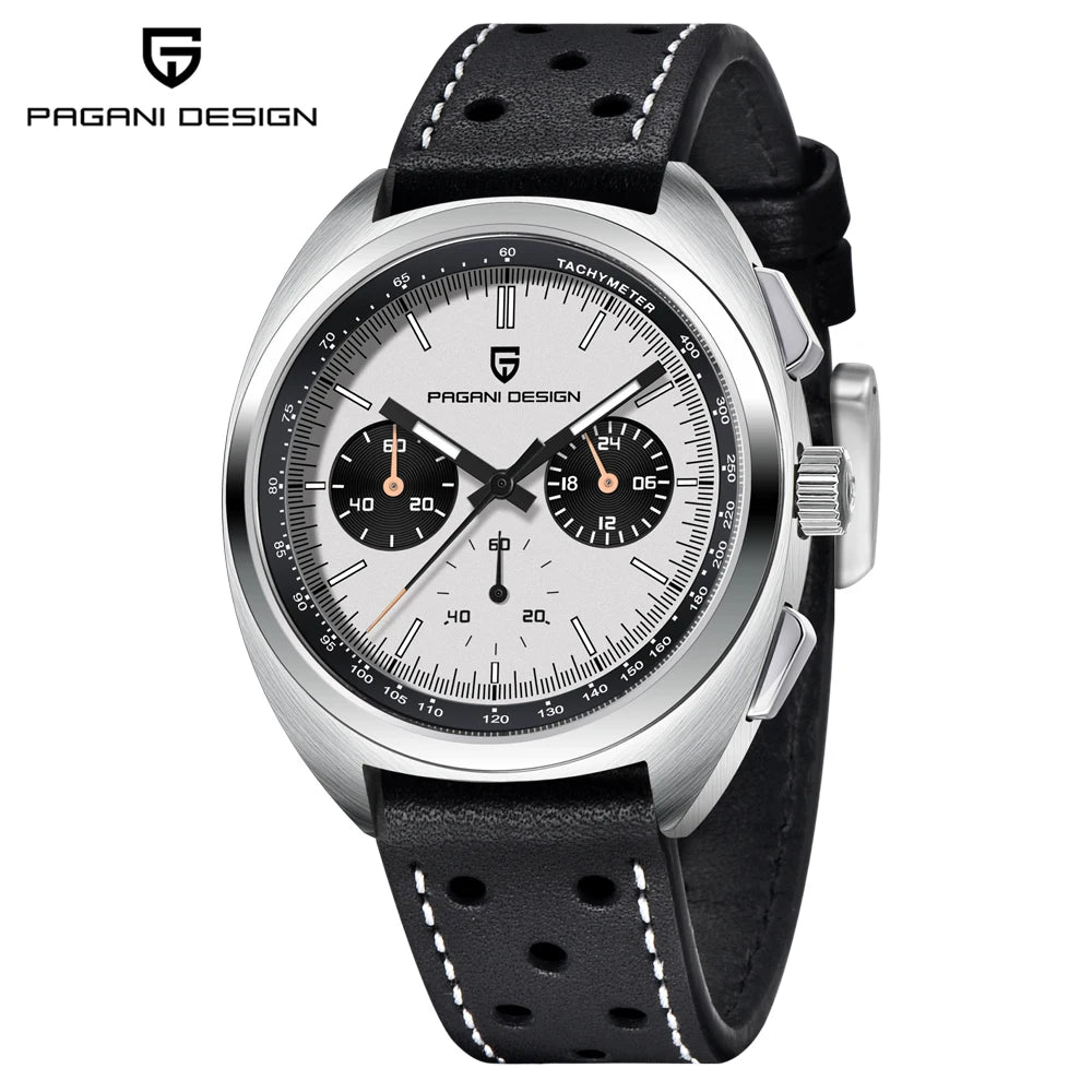 2026 New PAGANI DESIGN Mens Panda Watches Luxury Quartz Watch For Men Chronograph Wristwatches AR Sapphire Leather Luminous Gift