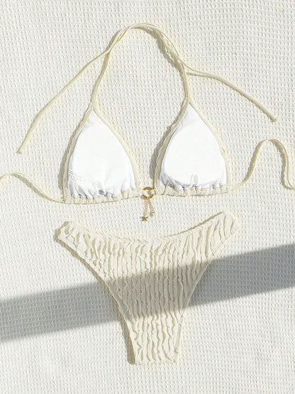 Sexy Bikinis Sets Two-piece Women's Swimsuit Ruffled Halter Neck Bikini 2026 Female Swimwear for Woman Beach Wear Bathing Suit