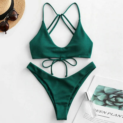 Sexy String Backless Bikini Push Up Extreme Swimsuit Micro Bikinis Vacation Swimwear Women Beach Outfits Bathing Suit Summer Set