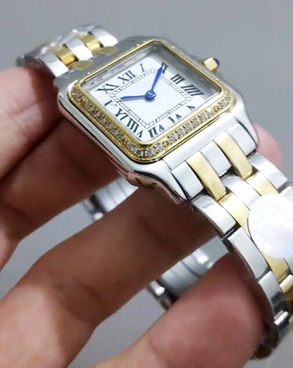 Brand Wrist Watches Women Girl Ladies 22mm 27mm Square Dial Good Quality Steel Band Quartz Luxury Japanese Movement Clock CT13