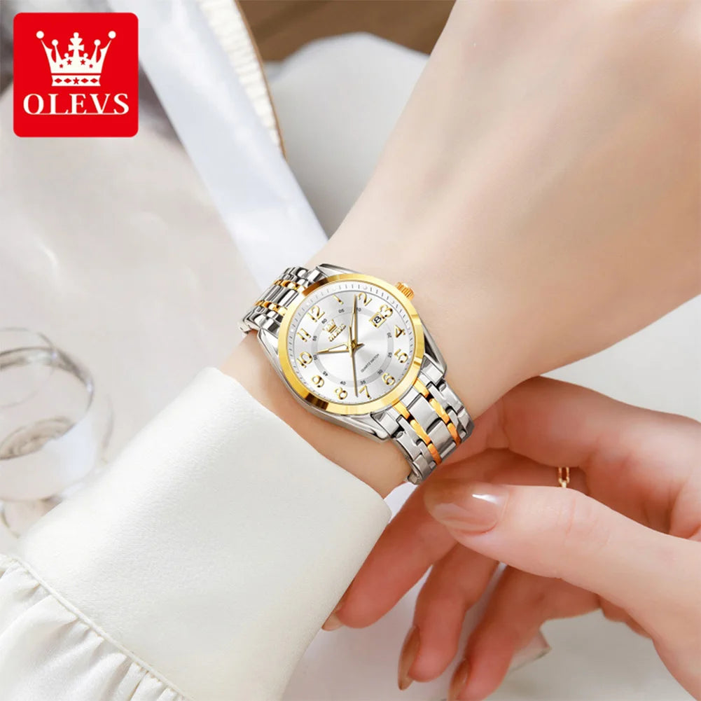 OLEVS 3666 Woman Watches Original Quartz Watch Waterproof Luminous Watches For Woman Gift Chronograph Date Reloj Mujer