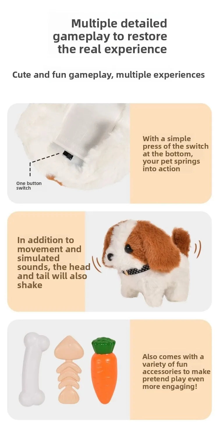 New Children's Simulation of Electric Plush Animal Toys, Play House Gifts for Boys and Girls with Sound Pet Toy Sets with Cages！