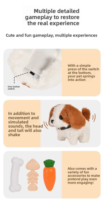 New Children's Simulation of Electric Plush Animal Toys, Play House Gifts for Boys and Girls with Sound Pet Toy Sets with Cages！