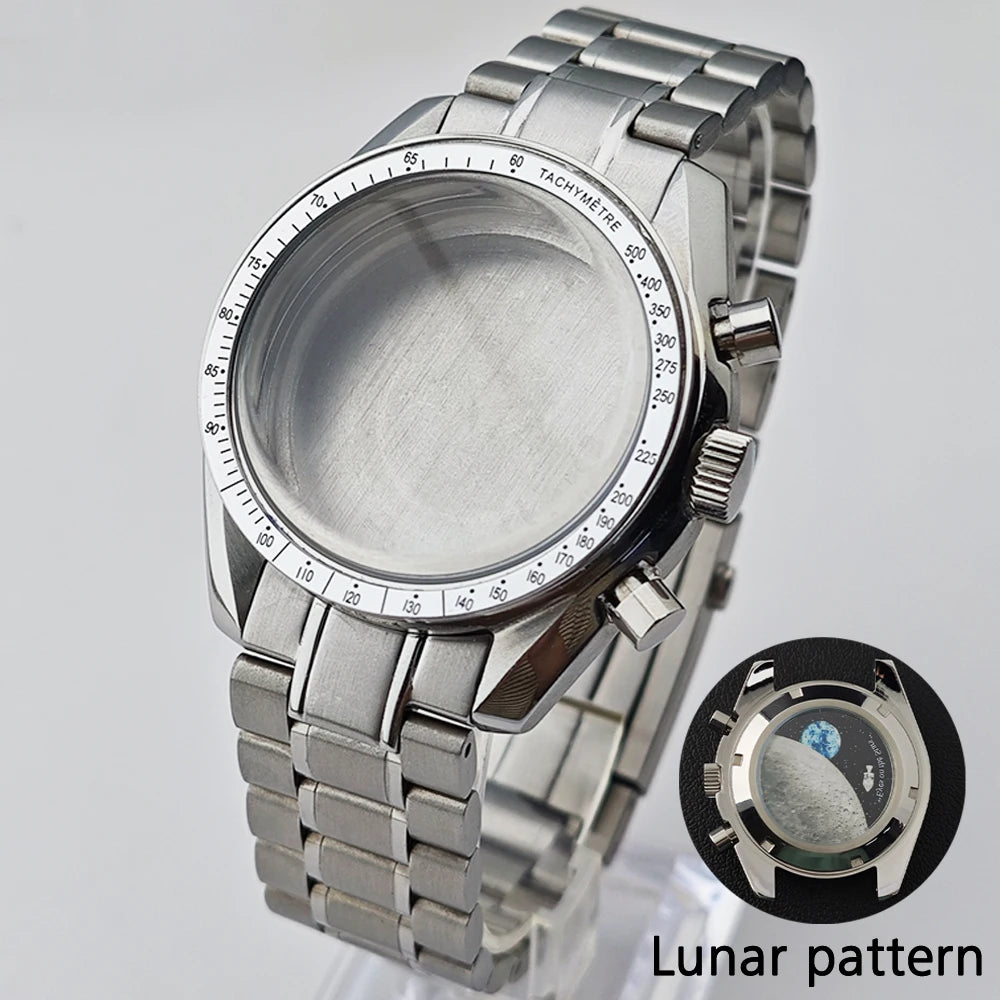 39.7mm Case Watches Metal Case Fits VK63 Movement Accessories Sapphire Glass Equipped With Bezel And Strap VK63 Dial