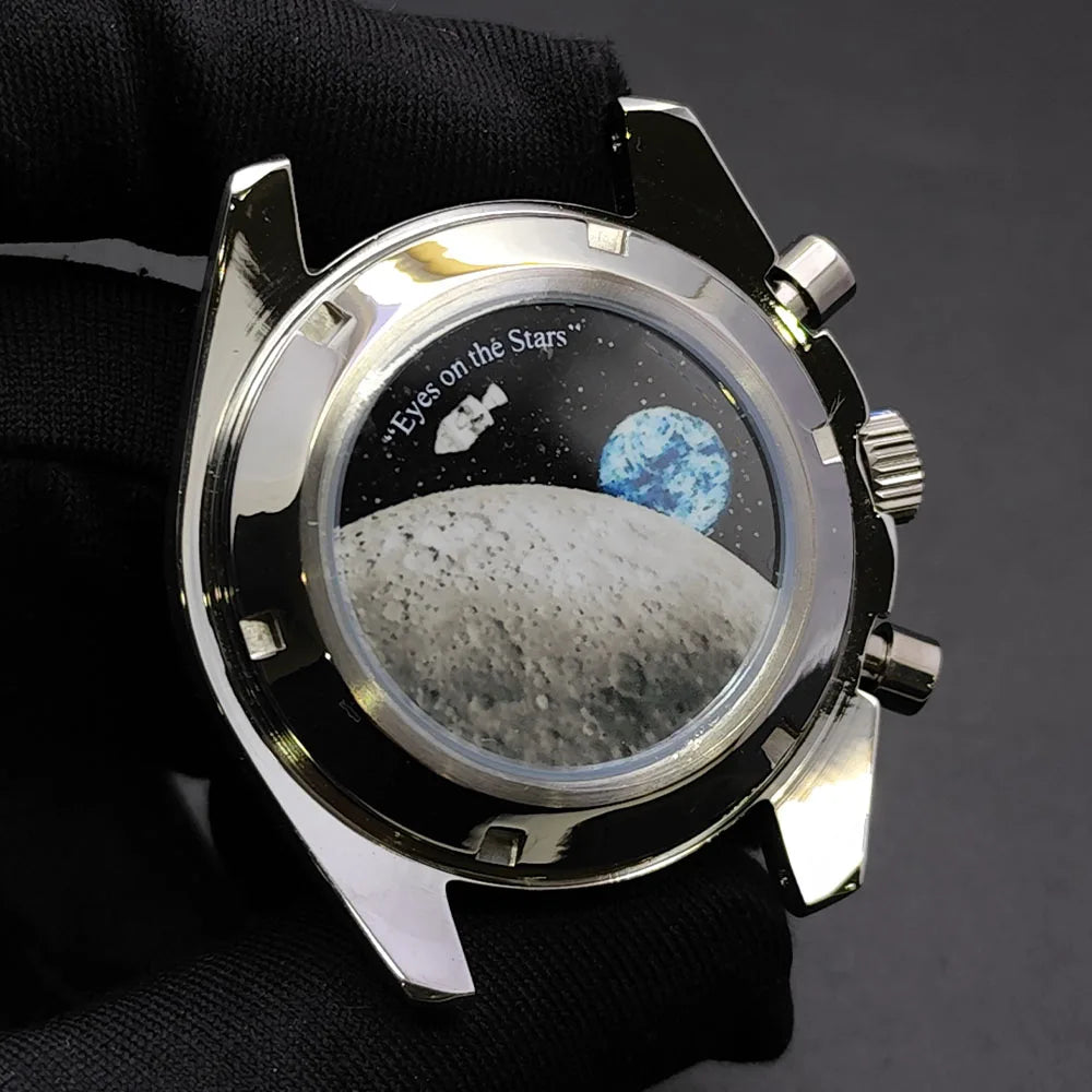 39.7mm MoonSwatch Chronograph Watches Stainless Steel Case Fit VK63 Movement Accessories Sapphire Glass Watch 20mm Strap Moon