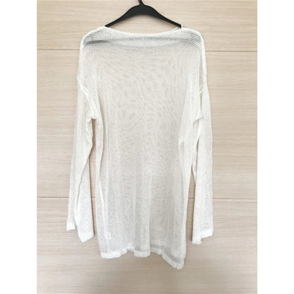 Sexy Long Sleeve See Through Top  Mesh Sheer Tunic Beach Cover Up Cover-ups Beach Dress Beach Wear Beachwear Female Women V3557