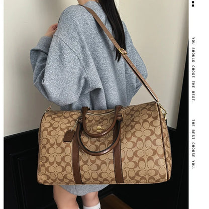 Women's Classic Boston Handbag Large Capacity Elegant Travel Duffle Bags for Women Weekend Luggage Travel Shoulder Bag