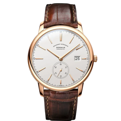 BORMAN Luxury Mens Automatic Mechanical Watch Rose Gold Case Sub Dial Sport Watches Genuine Leather High Quality Gentleman Clock