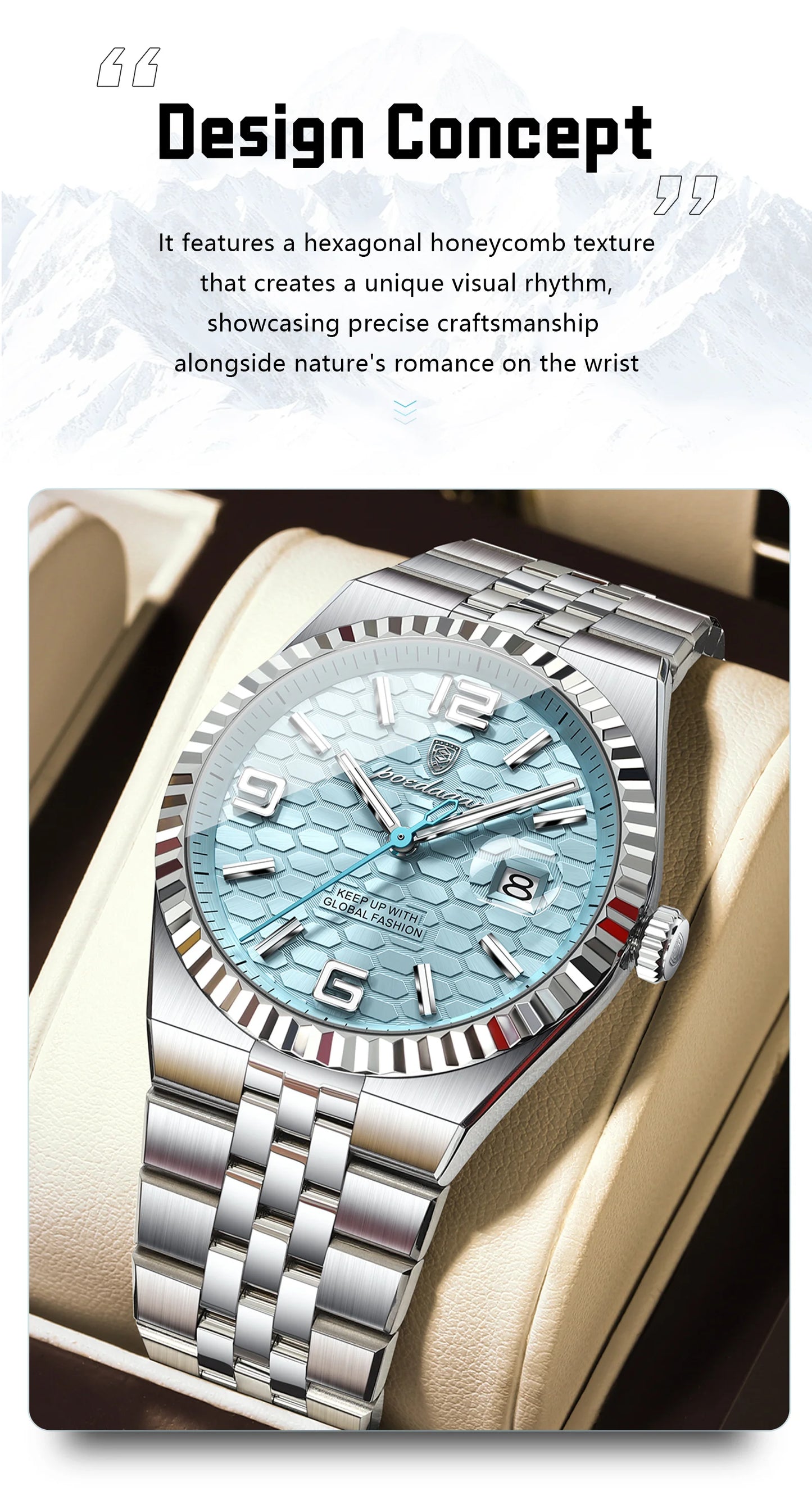 POEDAGAR Fashion Exquisite Men Wristwatches Waterproof Luminous Date Luxury Man Watch Stainless Steel Quartz Men's Watches Reloj