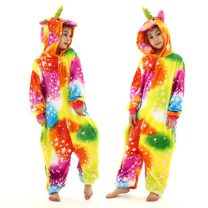 boys girls stitch kigurumi pajamas children winter flannel onesies kids panda tigger dinosaur pijama baby blanket sleepers