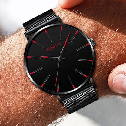 Minimalist Mens Fashion Ultra Thin Watches Simple Men Business Stainless Steel Mesh Belt Quartz Wrist Watch Relogio Masculino
